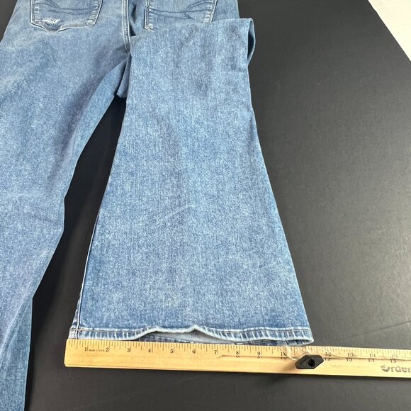 American Eagle Jeans Women's 32x27* Super High Rise Flare Blue Denim Tag 14 S - Picture 10 of 16
